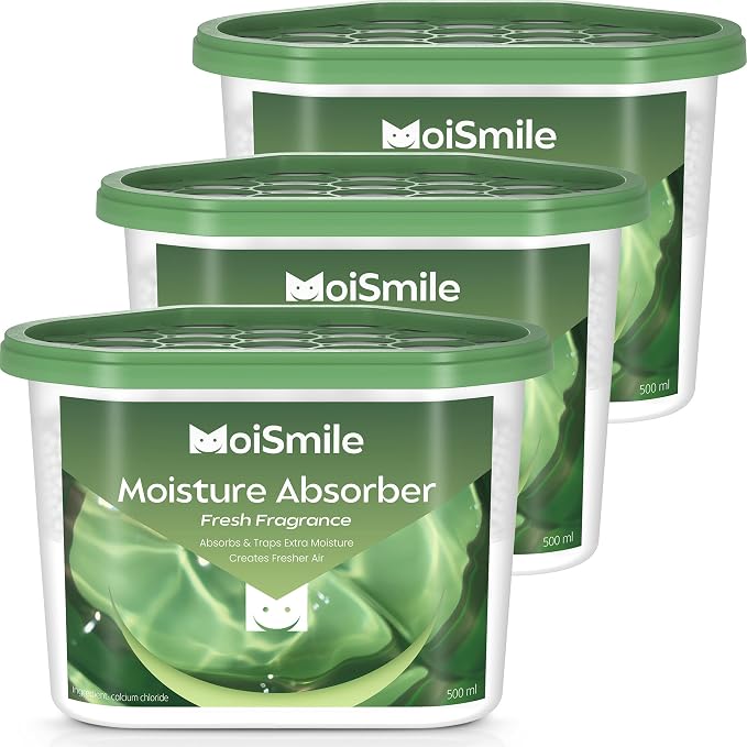Moisture Absorbers, Efficient Fresh Scent Humidity Absorber & Odor Eliminator Boxes, Refillable Car Dehumidifier for Closet