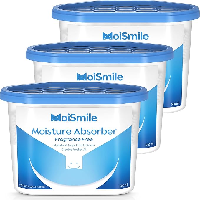 Moisture Absorbers, Efficient Humidity Absorber & Odor Eliminator Boxes, Refillable Car Dehumidifier for Closet, Bathroom