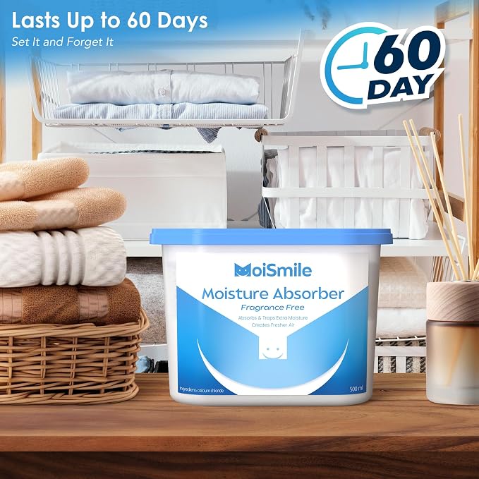 Moisture Absorbers, Efficient Humidity Absorber & Odor Eliminator Boxes, Refillable Car Dehumidifier for Closet, Bathroom