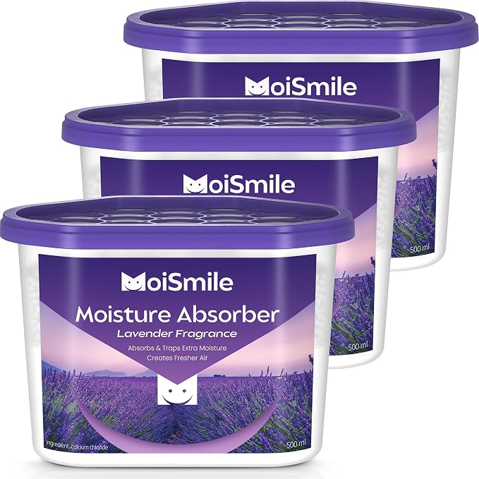 Moisture Absorbers, Efficient Lavender Vanilla Humidity Absorber & Odor Eliminator Boxes, Refillable Car