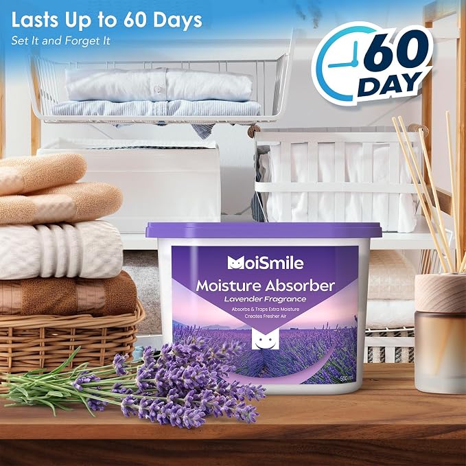 Moisture Absorbers, Efficient Lavender Vanilla Humidity Absorber & Odor Eliminator Boxes, Refillable Car, alternate view 4
