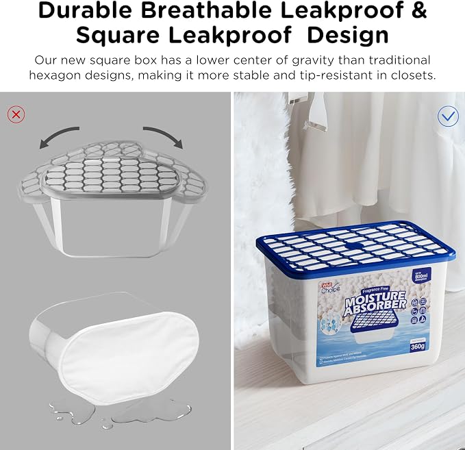 Moisture Absorbers, Fragrance-Free Dehumidifier Boxes for Home, Bathroom, Closet, RV & Car, alternate product view 4