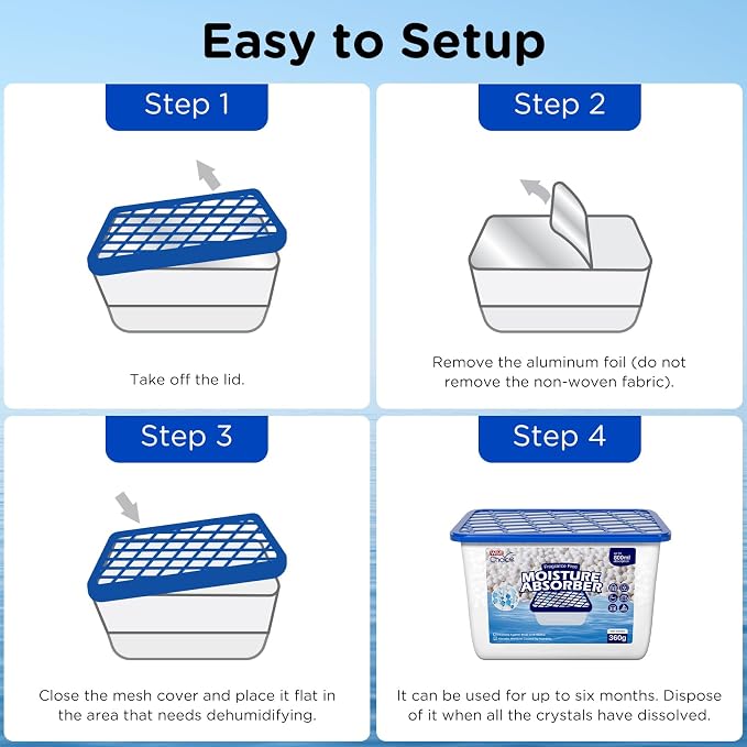 Moisture Absorbers, Fragrance-Free Dehumidifier Boxes for Home, Bathroom, Closet, RV & Car, alternate product view 9
