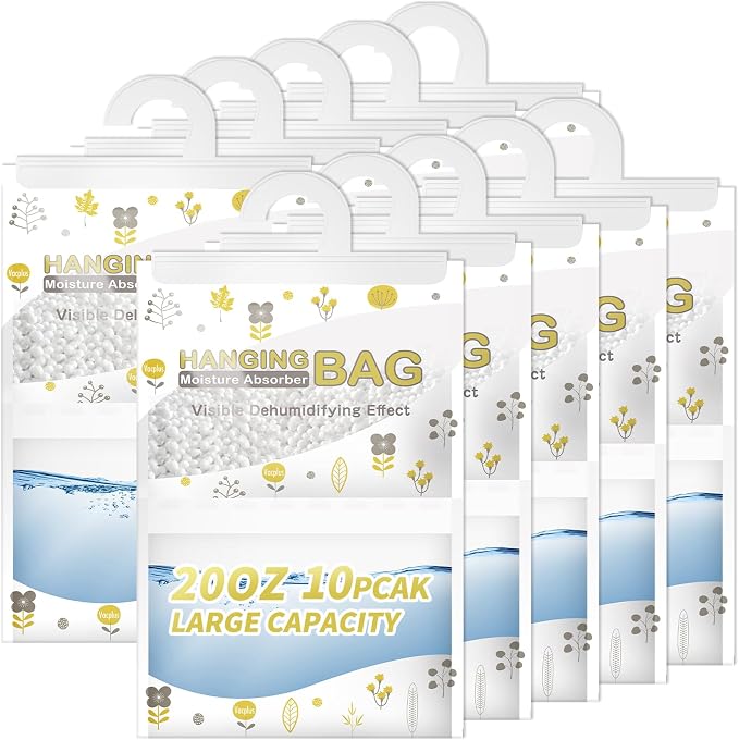 Moisture Absorbers, Hanging Closet Dehumidifier Bags, Humidity Packs, Desiccant, Closet Dehumidifiers with