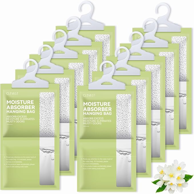 Moisture Absorbers Packets 10 Pack, Dehumidifier Bags for Closet, Scented Hanging Humidity Absorber in Wardrobes, Bedrooms