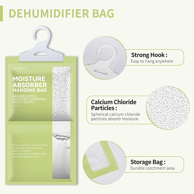 Moisture Absorbers Packets 10 Pack, Dehumidifier Bags for Closet, Scented Hanging Humidity Absorber in Wardrobes, Bedrooms