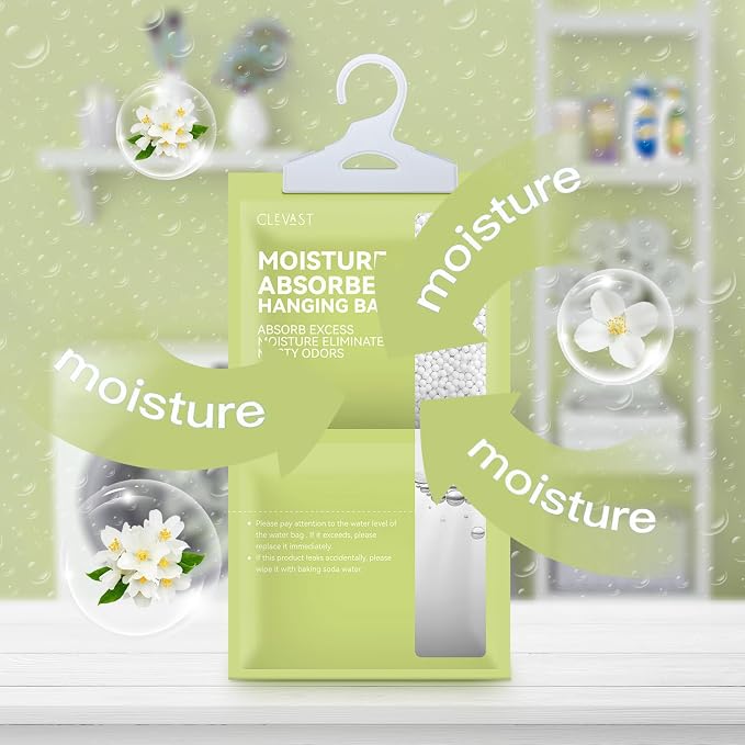 Moisture Absorbers Packets 10 Pack, Dehumidifier Bags for Closet, Scented Hanging Humidity Absorber in Wardrobes, Bedrooms