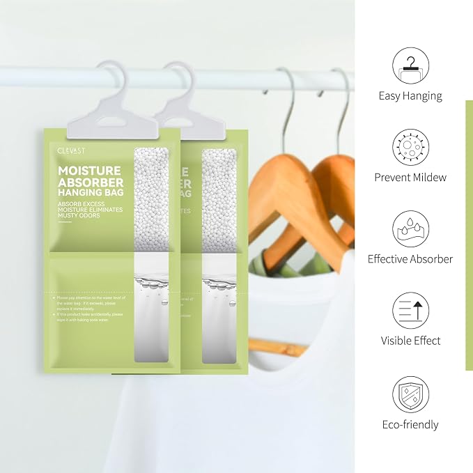 Moisture Absorbers Packets 10 Pack, Dehumidifier Bags for Closet, Scented Hanging Humidity Absorber in Wardrobes, Bedrooms