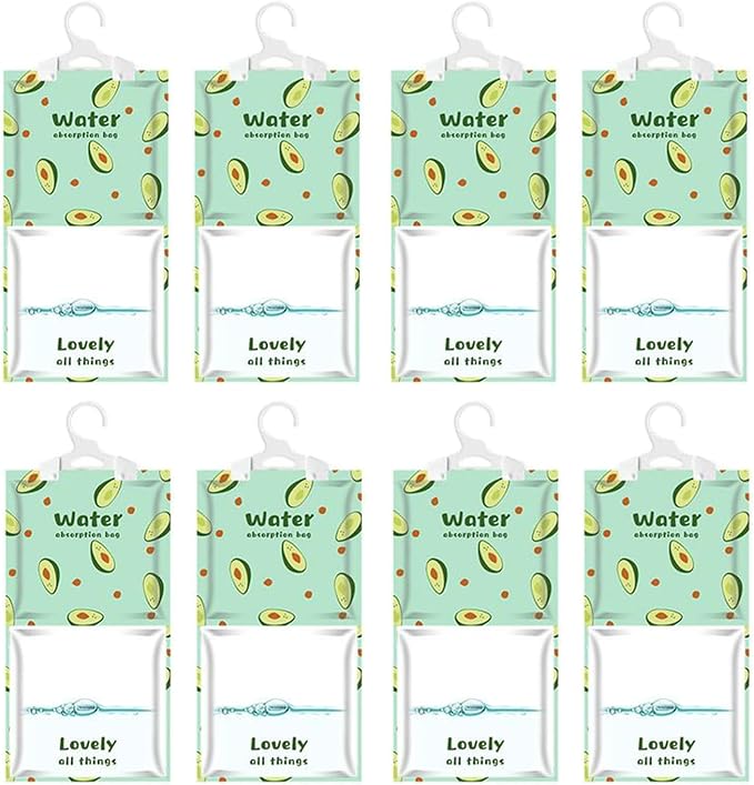Moisture Absorbers Packets, 8 Pack - Eliminates Musty Odors for Fresher, Cleaner Air, Humidity Packs, Dessicant Packets