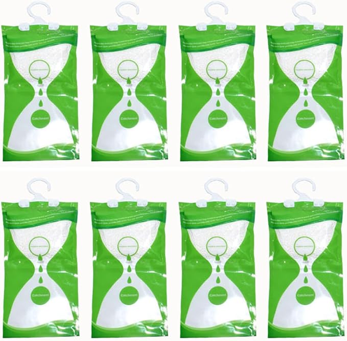 Moisture Absorbers Packets, 8 Pack - Eliminates Musty Odors for Fresher, Cleaner Air, Humidity Packs, Dessicant Packets