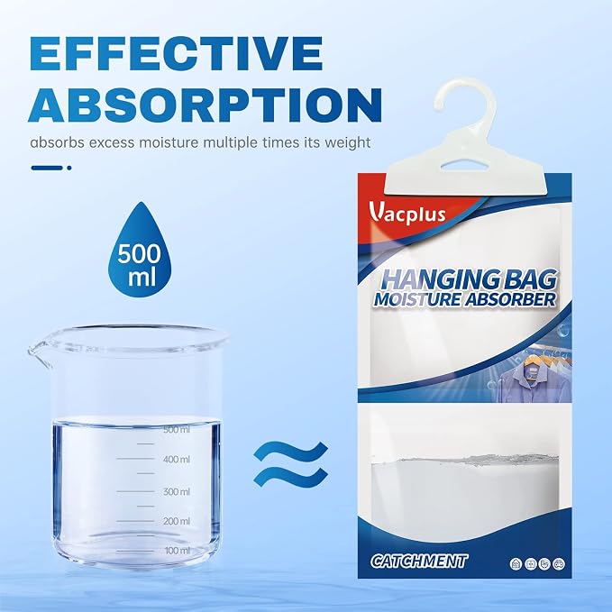 Moisture Absorbers Packets, Fragrance Free 20 Pack, Humidity Packs, Dessicant Packets, Hanging Closet Dehumidifier Bags