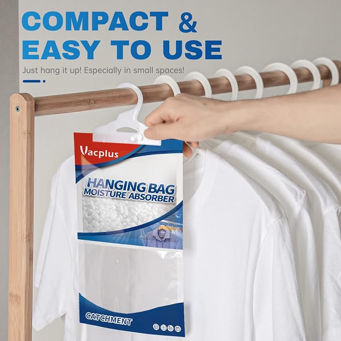 Moisture Absorbers Packets, Fragrance Free 20 Pack, Humidity Packs, Dessicant Packets, Hanging Closet Dehumidifier Bags