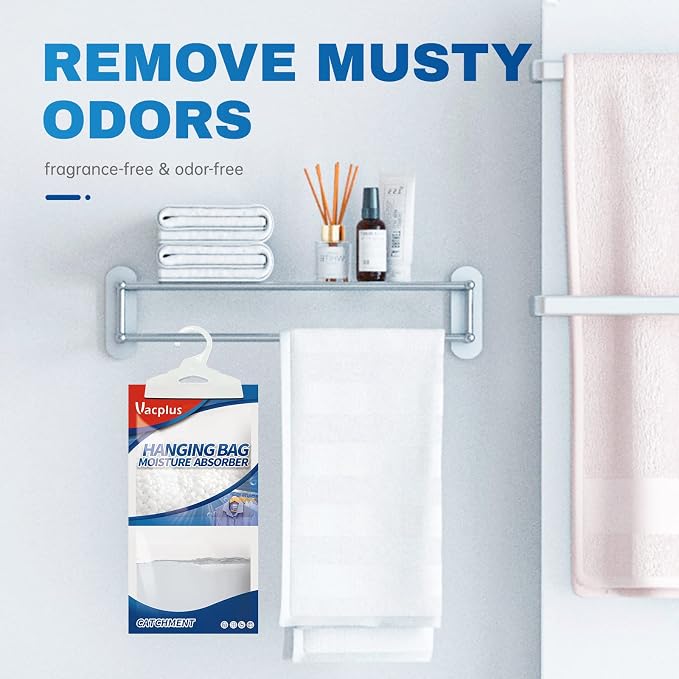 Moisture Absorbers Packets, Fragrance Free 20 Pack, Humidity Packs, Dessicant Packets, Hanging Closet Dehumidifier Bags