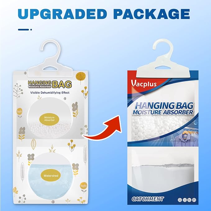 Moisture Absorbers Packets, Fragrance Free 20 Pack, Humidity Packs, Dessicant Packets, Hanging Closet Dehumidifier Bags