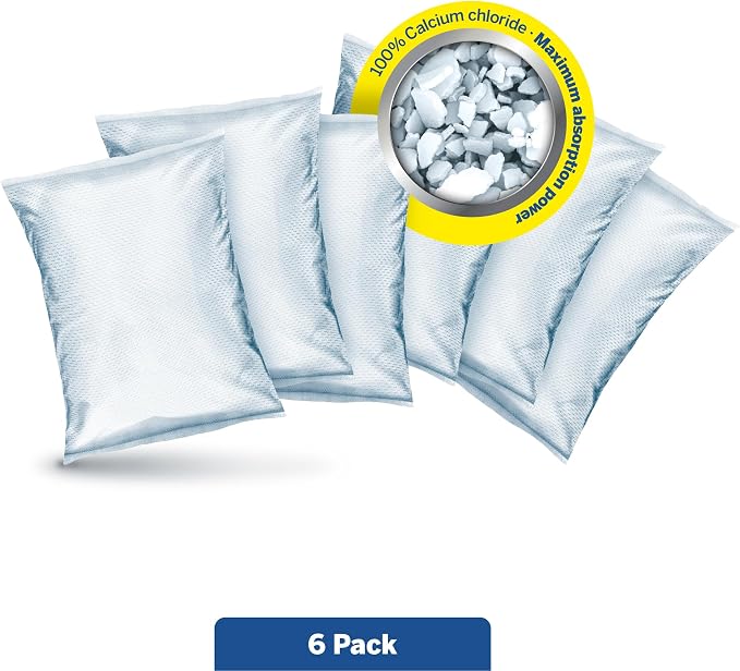 Moisture Absorbers Refills for 8.8 Oz Dehumidifier, Pack of 6 Unscented Humidity Absorber Bags, Non Electric Refill Pack for