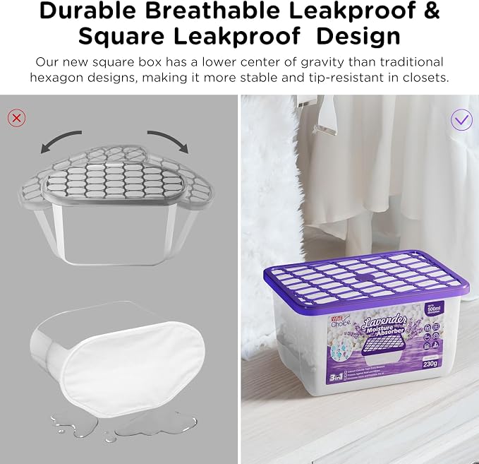 Moisture Absorbers With Lavender Scent, Portable Dehumidifier for Closet&Bathrooms, Kitchen, alternate product view 4