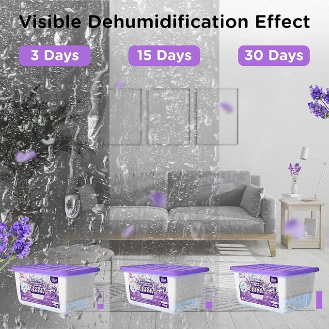 Moisture Absorbers With Lavender Scent, Portable Dehumidifier for Closet&Bathrooms, Kitchen, alternate product view 5