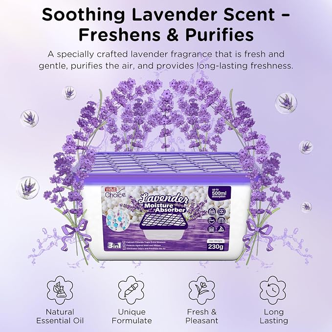 Moisture Absorbers With Lavender Scent, Portable Dehumidifier for Closet&Bathrooms, Kitchen, alternate product view 6