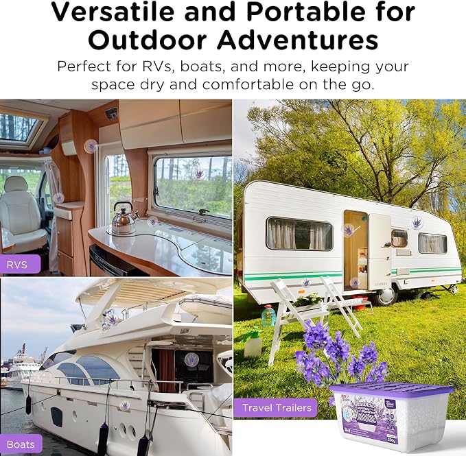 Moisture Absorbers With Lavender Scent, Portable Dehumidifier for Closet&Bathrooms, Kitchen, alternate product view 9