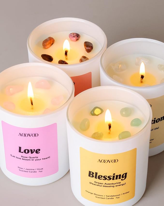 Mom Candles Set for Women - 4 Pack Candles for Home Scented, 28 oz 200h, Aromatherapy Candle with Crystals, alternate product