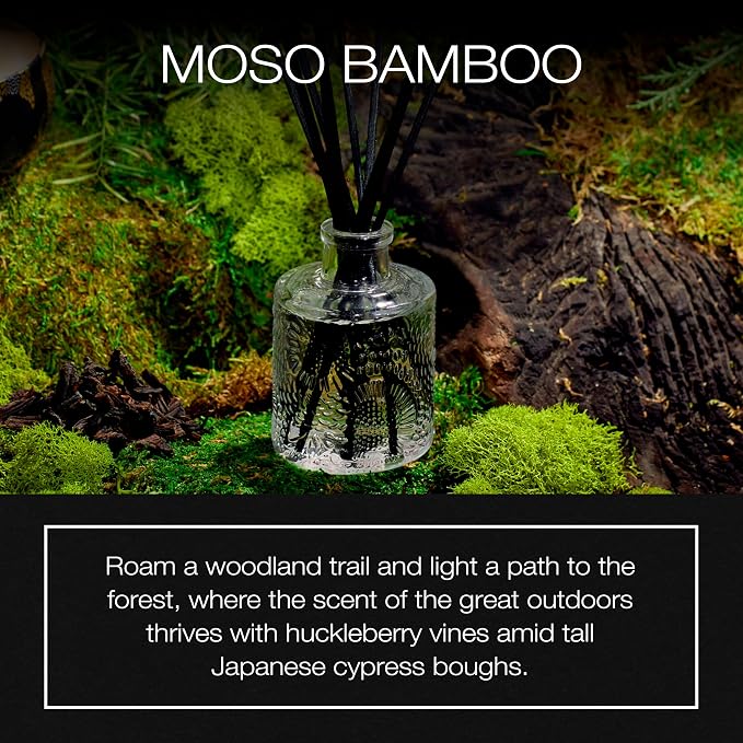 Moso Bamboo Scented Reed Diffuser, 3.4 oz, Luxury Bamboo Diffuser, Oil Reed Diffusers for Home, Handcrafted in The USA