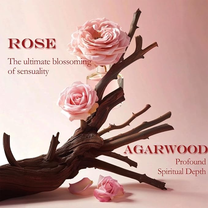 MOSROD Luxury Rose & Agarwood Scented Candles Gift Set, 2 Packs, Natural Soy Romantic Aromatherapy Jar Candle Gift for Her