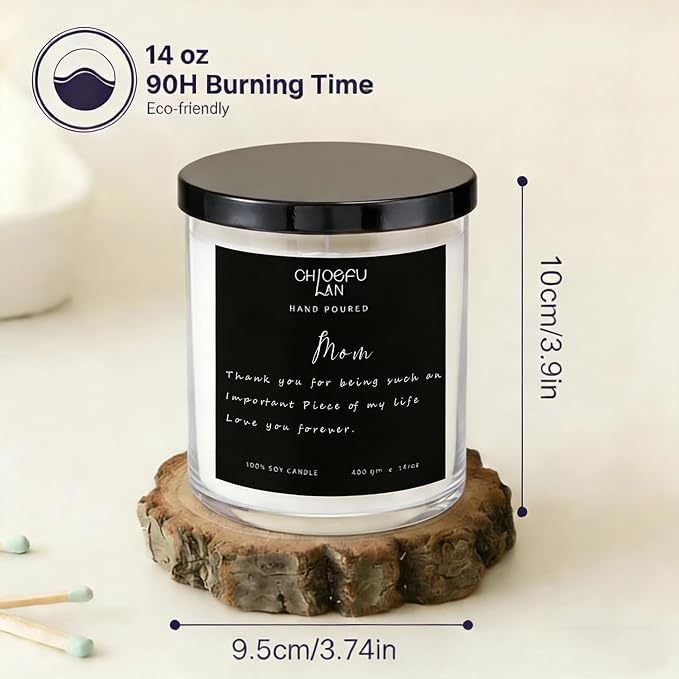 Mothers Day Gifts from Daughter Son Kids, Mom Birthday Gifts, Mom Gift, Lavender Candles, 400g Soy Candle for Home Scented
