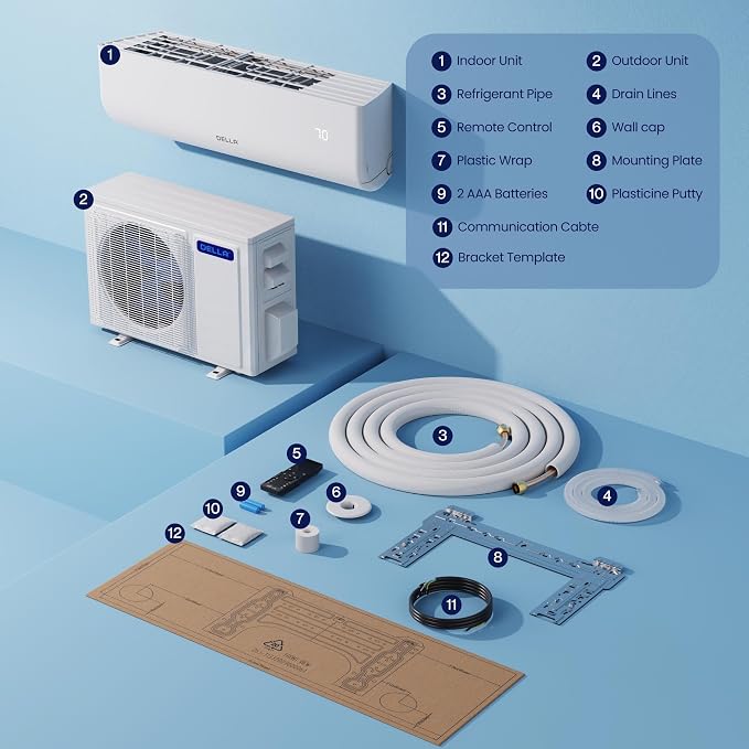 Motto Series 23000 BTU 19 SEER2 230V Mini Split AC, Cools Up to 1500 Sq.Ft, Works with Alexa and Wifi, Ductless Inverter