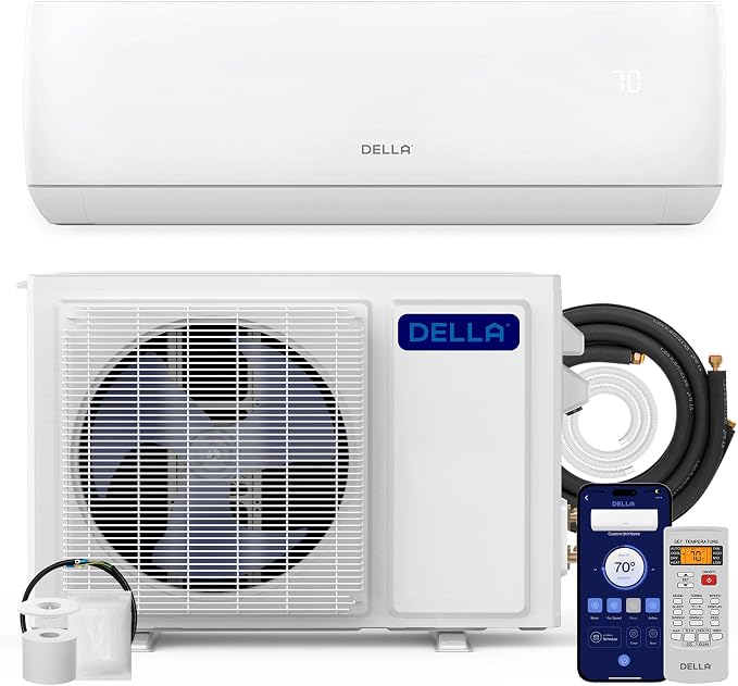 Motto Series Mini Split AC, 208-230V 17.5 SEER2 Cools up to 550 Sq.Ft, 12000 BTU Air Conditioner & Heater with 1 Ton