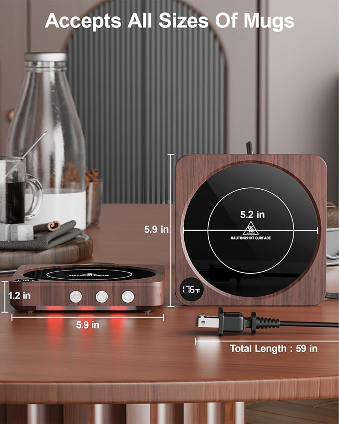 Mug Warmer - 36W Coffee Mug Warmer for Desk with Temperature Display, 2-12Hrs Auto Shut Off, Smart Candle Warmer - Ideal