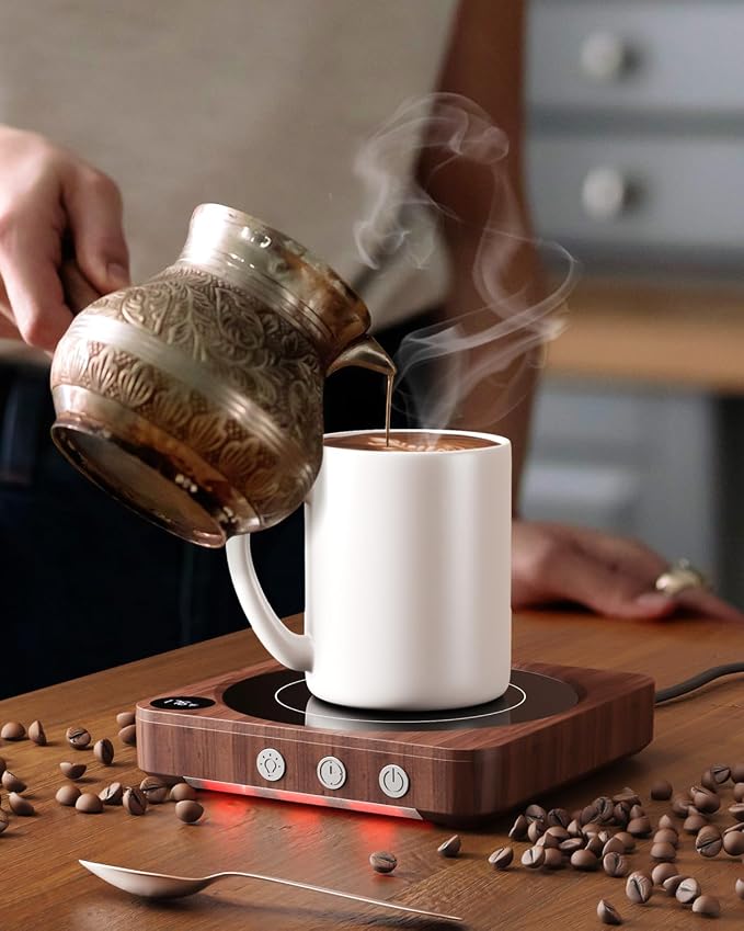 Mug Warmer - 36W Coffee Mug Warmer for Desk with Temperature Display, 2-12Hrs Auto Shut Off, Smart Candle Warmer - Ideal