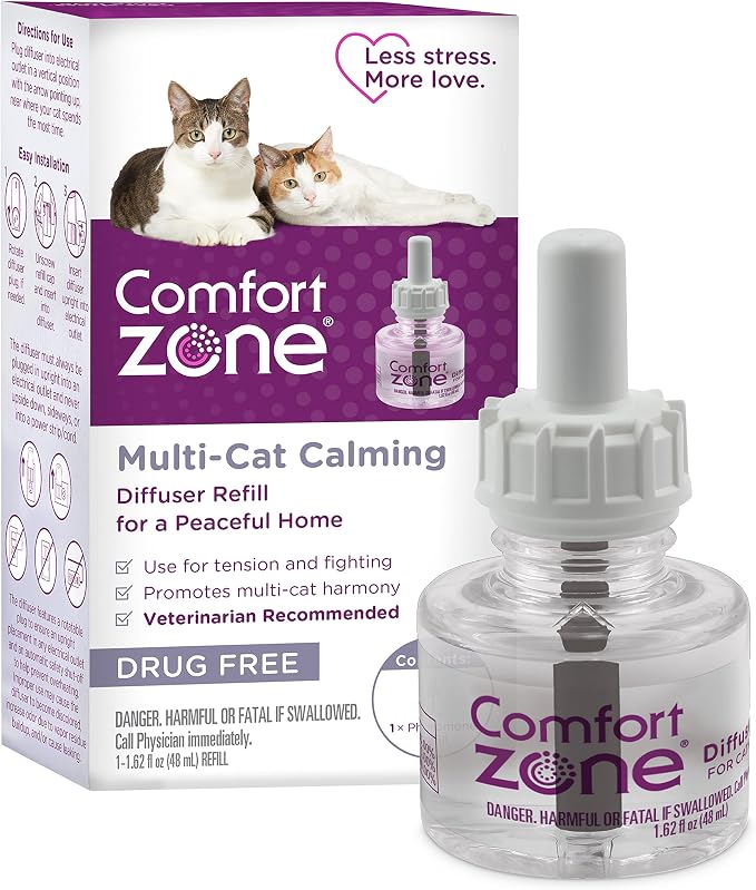 Multi Cat Calming Diffuser Refill, 1 Pack – Cat Calming Pheromone Refills Help Reduce Anxiety, Stress, Scratching, product