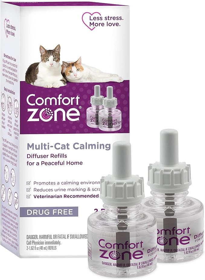 Multi Cat Calming Diffuser Refill, 2 Pack – Cat Calming Pheromone Refills Help Reduce Anxiety, Stress, Scratching, product