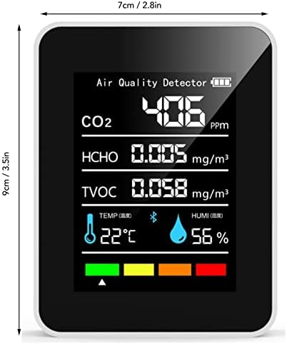 Multi Sensor Air Quality Monitor for CO2 HCHO TVOC Temperature Humidity Detection, alternate product view 2