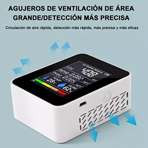 Multi Sensor Air Quality Monitor for CO2 HCHO TVOC Temperature Humidity Detection, alternate product view 4