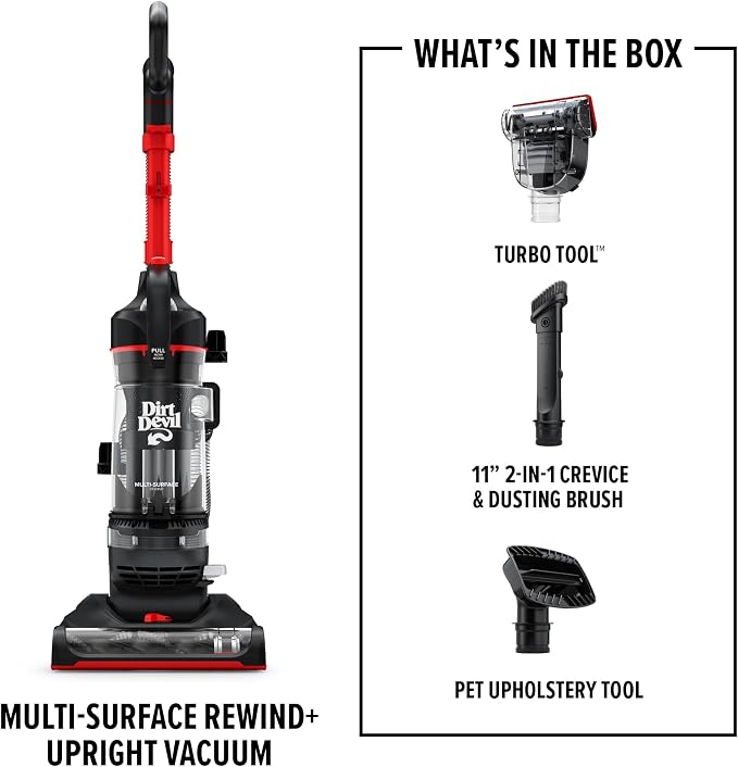 Multi-Surface Rewind+ Upright Bagless Vacuum Cleaner for Carpet and Hard Floor, Powerful, Lightweight, Corded, alternate view