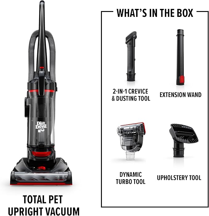 Multi-Surface Total Pet+ Upright Bagless Vacuum Cleaner for Carpet and Hard Floor, with Pet Tool Kit, Powerful, Lightweight