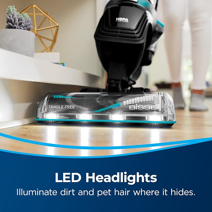 MultiClean Allergen Rewind Pet Vacuum with HEPA Filter Sealed System, Automatic Cord Rewind, Tangle-Free Brush Roll, & LED