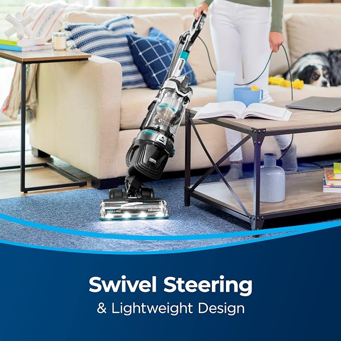 MultiClean Allergen Rewind Pet Vacuum with HEPA Filter Sealed System, Automatic Cord Rewind, Tangle-Free Brush Roll, & LED