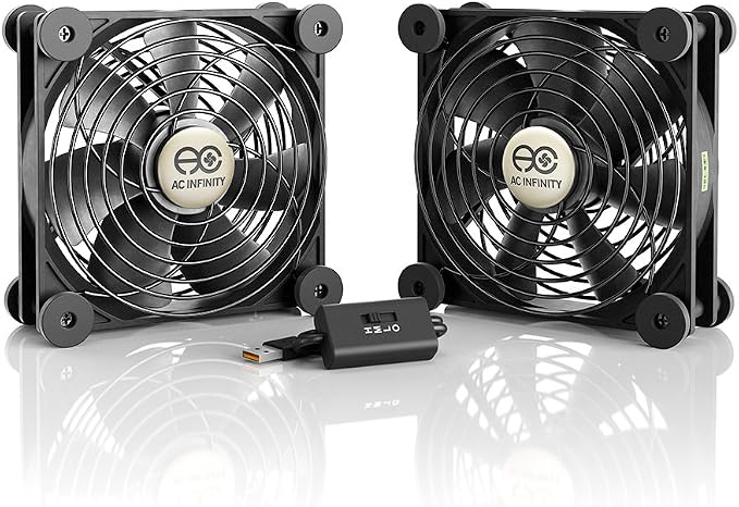 MULTIFAN S7, Quiet Dual 120mm USB Fan, UL-Certified for Receiver DVR PlayStation Xbox Computer Cabinet Cooling, product image