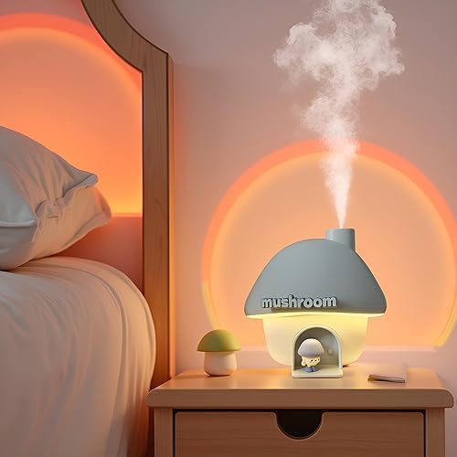 Mushroom House Humidifiers, Rechargeable Desktop Silent Air Humidifier with Night Light, alternate product view 9