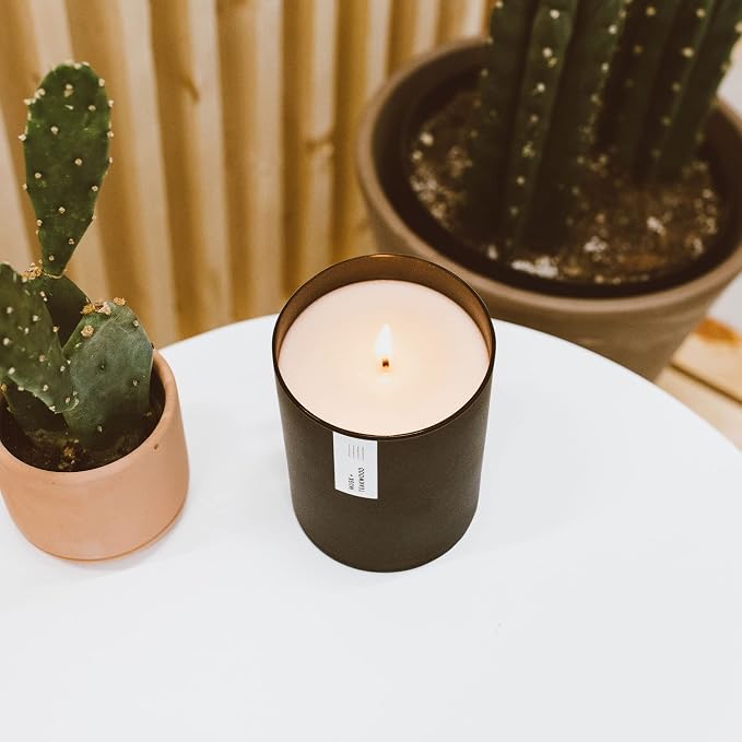 . Musk & Teakwood Scented Candle - 75 Hour Burn - Luxury made from natural materials Soy Wax Candles, alternate product view