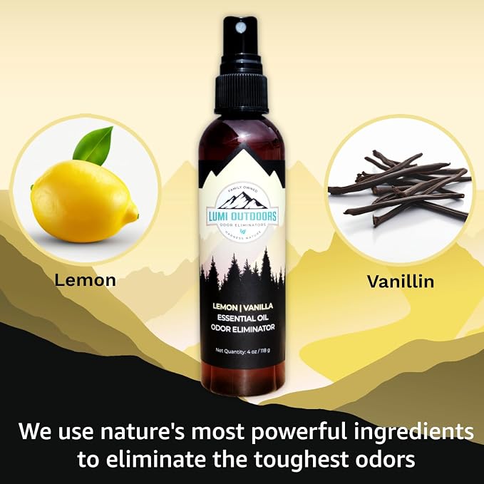 Natural Air Freshener - Lemon Vanilla - Essential Oil Odor Eliminating Room Spray, alternate product view 2