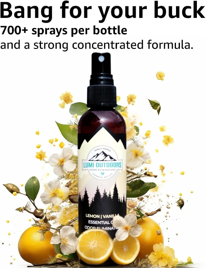 Natural Air Freshener - Lemon Vanilla - Essential Oil Odor Eliminating Room Spray, alternate product view 3