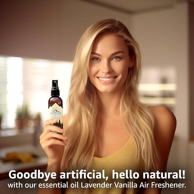 Natural Air Freshener - Lemon Vanilla - Essential Oil Odor Eliminating Room Spray, alternate product view 6