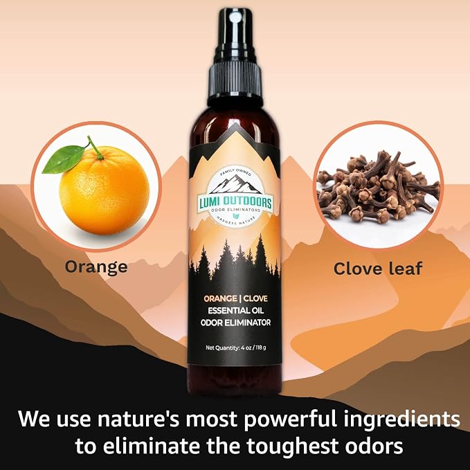 Natural Air Freshener - Orange Clove - Essential Oil Odor Eliminating Room Spray, alternate product view 3