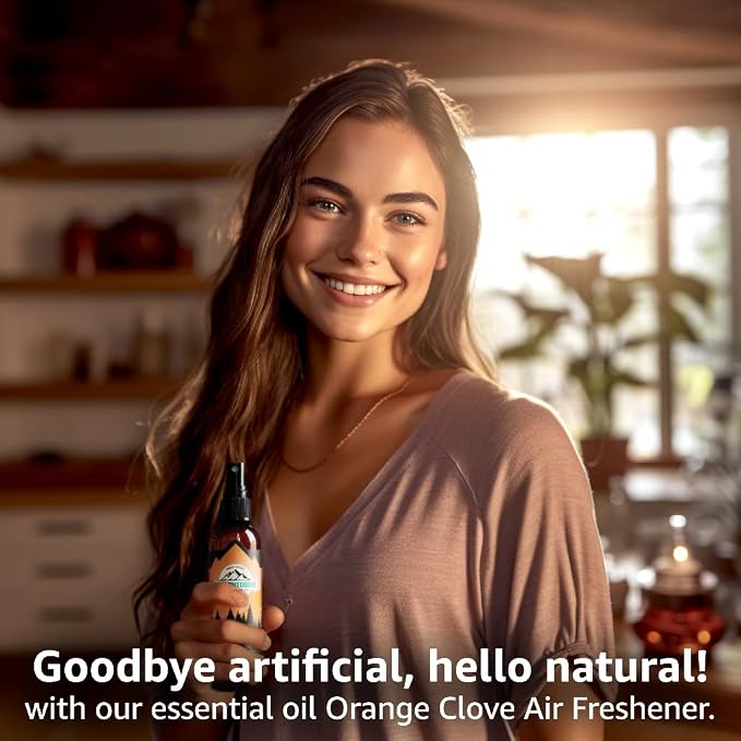 Natural Air Freshener - Orange Clove - Essential Oil Odor Eliminating Room Spray, alternate product view 6