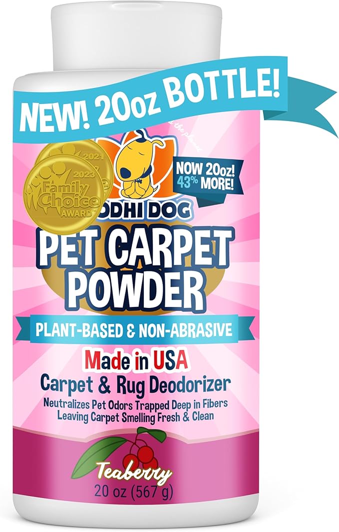 Natural Carpet Deodorizer Powder - Dry Pet Smell Eliminator & Urine Odor Remover - Loosens Fur & Dirt, product image