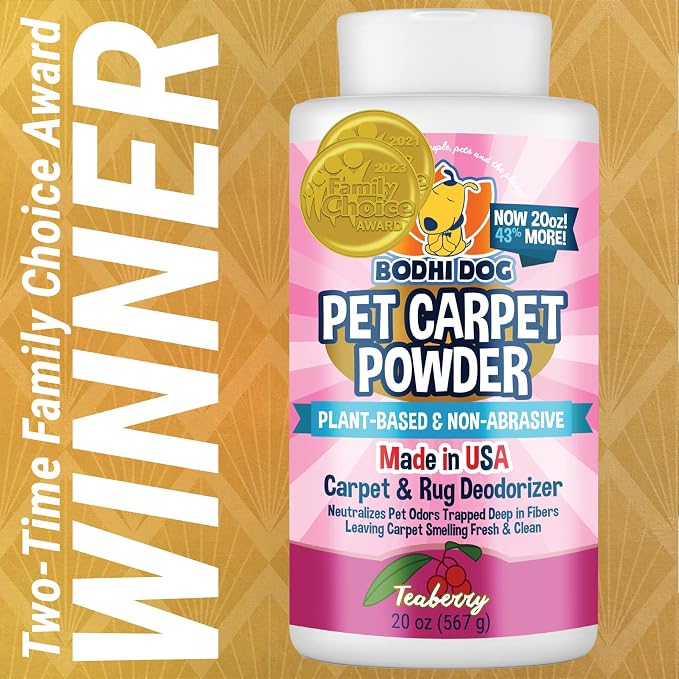 Natural Carpet Deodorizer Powder - Dry Pet Smell Eliminator & Urine Odor Remover - Loosens Fur & Dirt, alternate product view