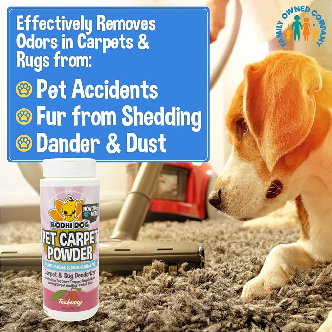 Natural Carpet Deodorizer Powder - Dry Pet Smell Eliminator & Urine Odor Remover - Loosens Fur & Dirt, alternate product view